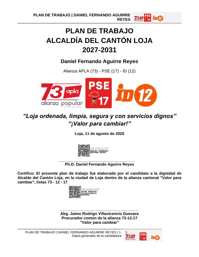 Portada del Plan de Trabajo